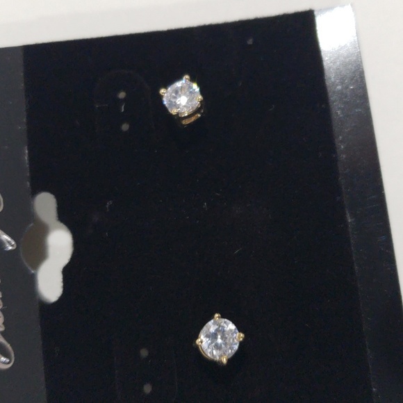 Eisenberg Ice Gold tone Sparkling Crystal Stud Earrings, Women's Fashion Jewelry - Picture 5 of 8